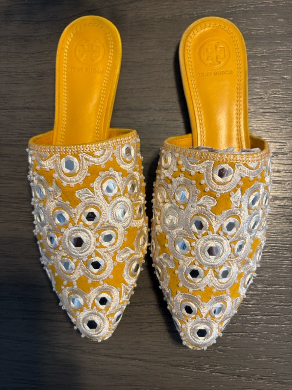 Tory Burch Elora Mirrored Slides - Picture 6 of 8